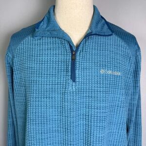 Columbia Pullover Men's XL Crestone Ridge Blue Textured 1/4 Zip Stretch 2/$25